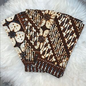Vintage Batik Brown and Cream Napkins Set of 4